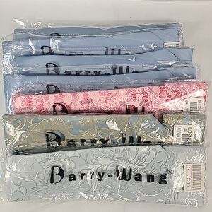 NEW Barry Wang Men’s Silk Neck Ties with Cufflinks LOT Of 7!